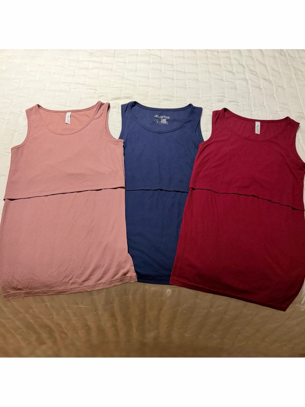 Latched Mama Nursing Tank Trio - Dusty Pink, Navy Blue, Wine
